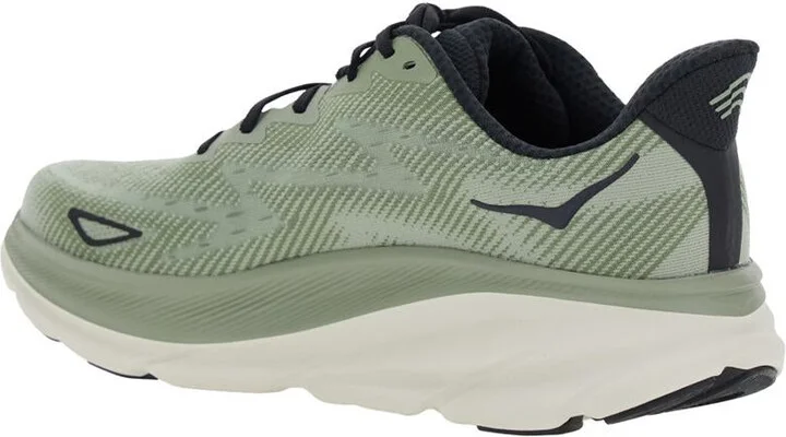 'Clifton 9' Green Sneakers With Zig Zag Embroidery And Side Logo Print In Rubber Unisex - Image 3