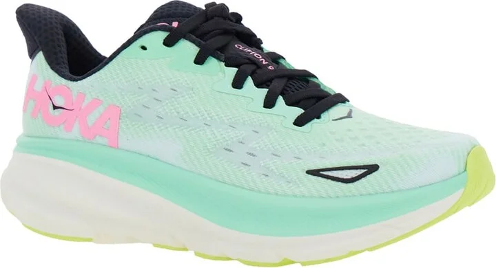 'clifton 9' Multicolor Sneakers With Zig Zag Embroidery And Side Logo Print In Rubber Unisex - Image 2