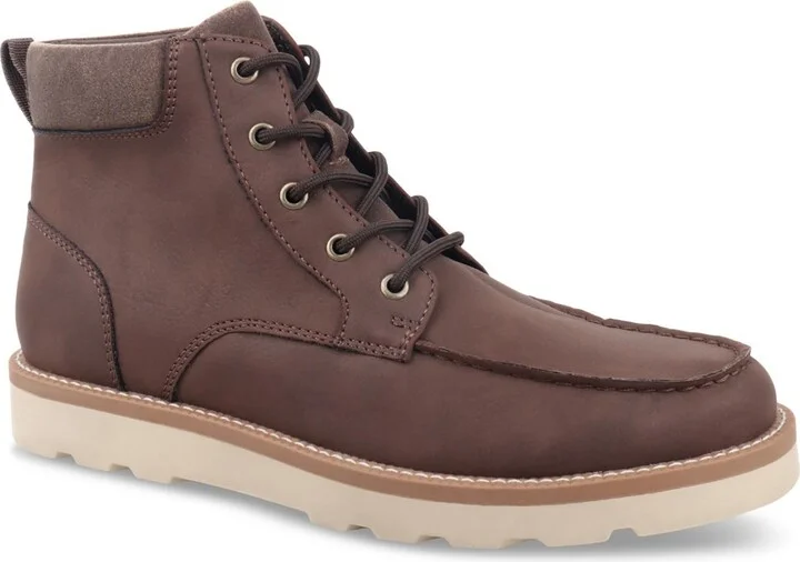 Clifton Mens Faux Leather Moccasin Toe Chukka Boots