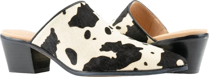 Clint Black White Calf Hair Women's Mule