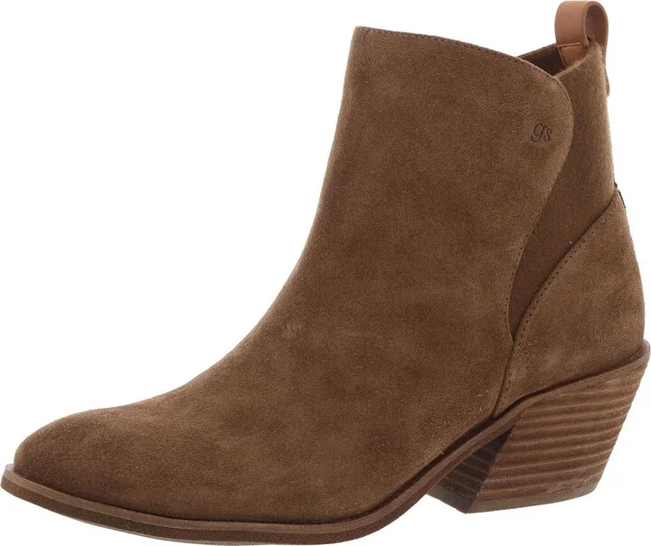 Clint Western Womens Solid Suede Booties