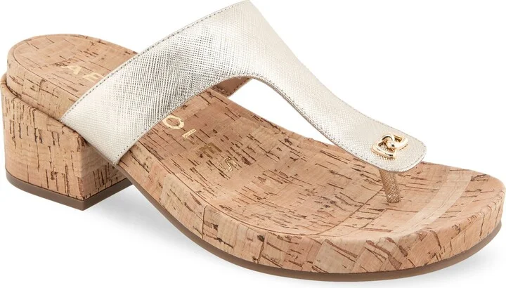 Gold Metallic Leather/ Cork