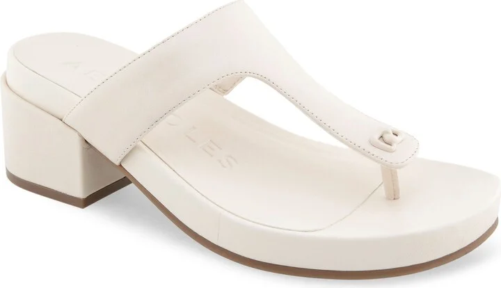 Eggnog Leather/ Cork Heel