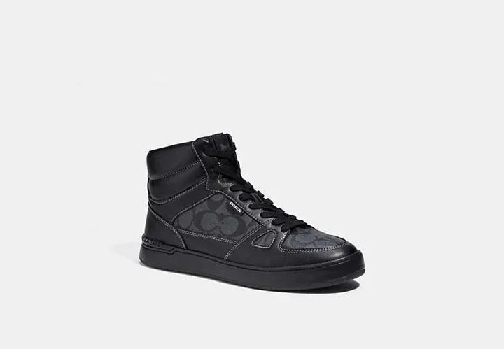 Clip Court High Top Sneaker In Signature Canvas