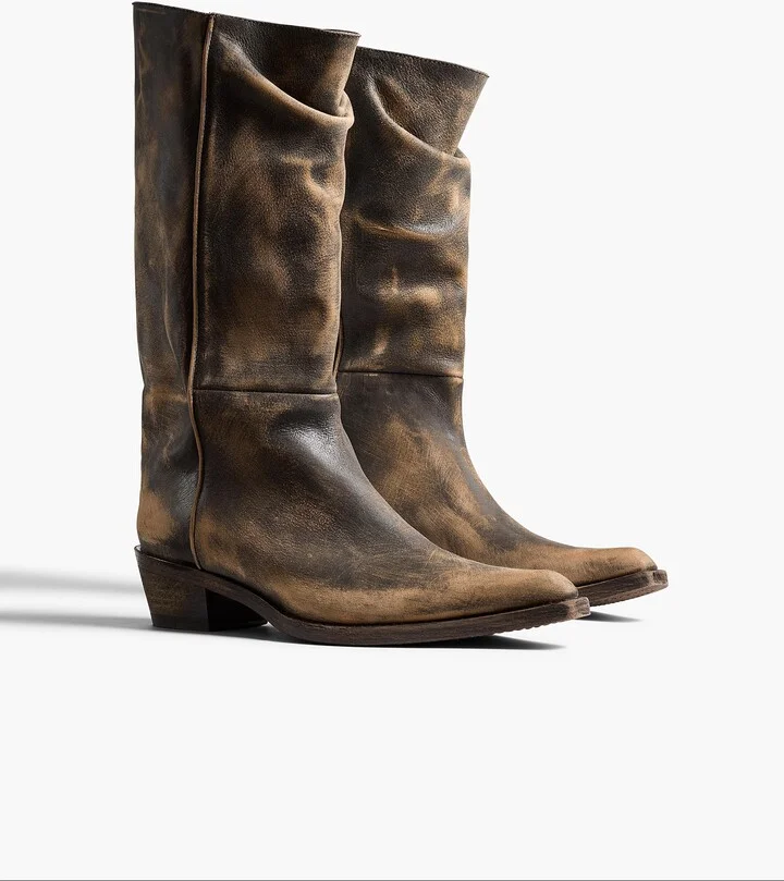 Clive Boot in Vintage Black Leather - Image 2