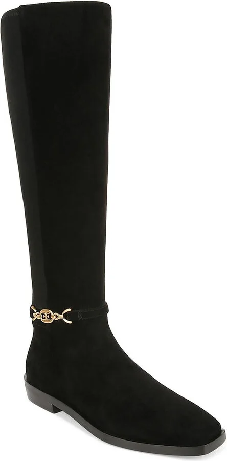 CLIVE Womens Leather Square toe Knee-High Boots