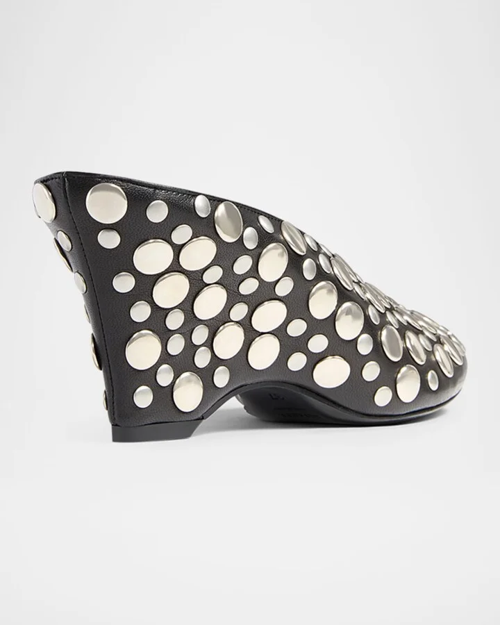 Cloak Stud Leather Mule Pumps - Image 5