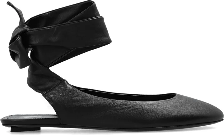 ‘Cloe’ Leather Ballet Flats, , - Black