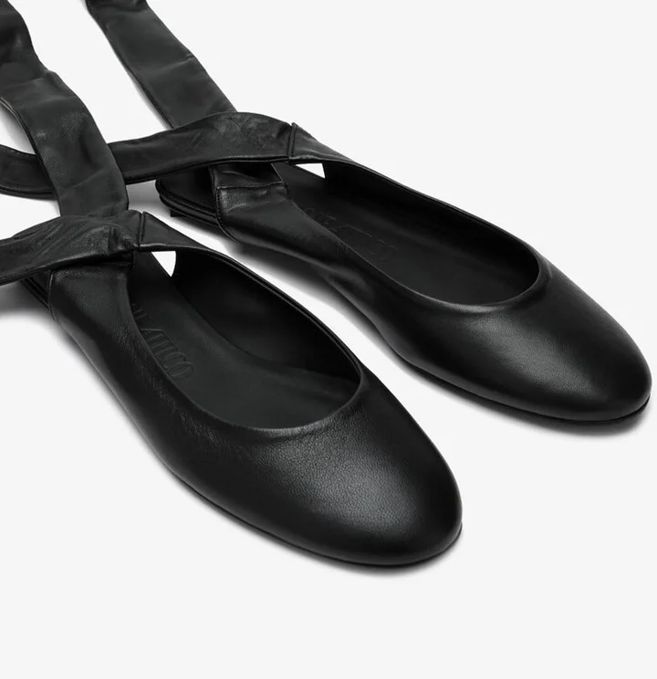Cloe Wraparound Leather Ballet Flats - Image 2