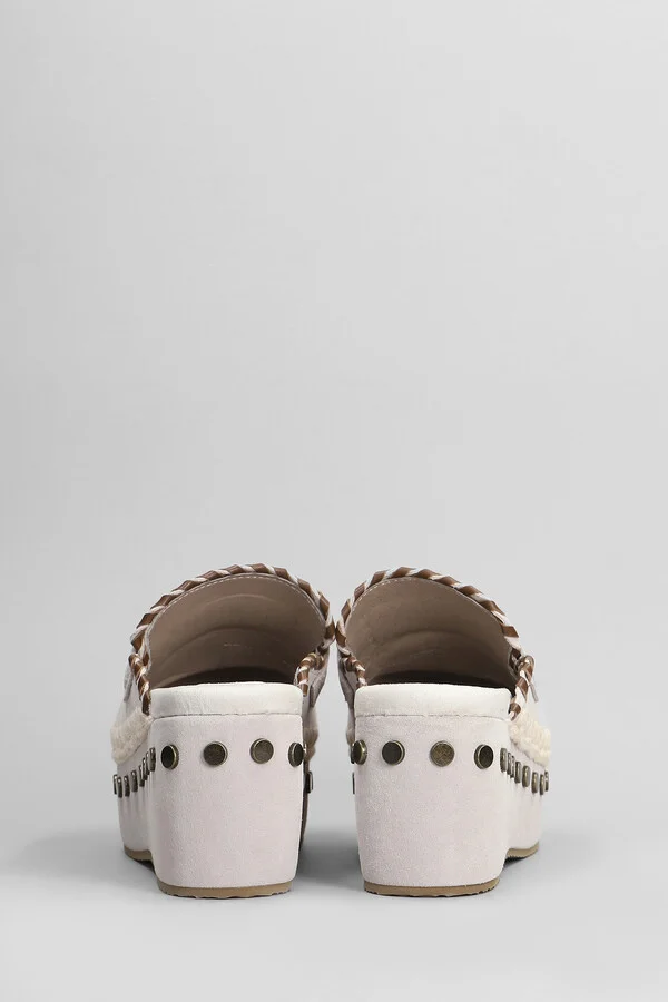 Clog Leather Slipper-mule In Grey Suede - Image 4