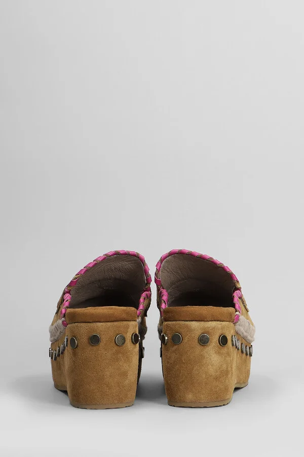 Clog Leather Slipper-mule In Leather Color Suede - Image 4