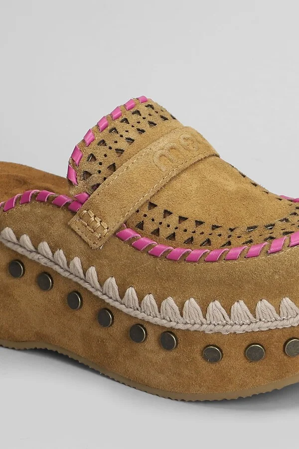 Clog Leather Slipper-mule In Leather Color Suede - Image 5