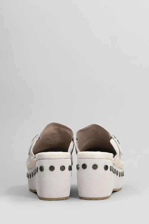 Clog Plain Slipper-mule In Grey Suede - Image 4