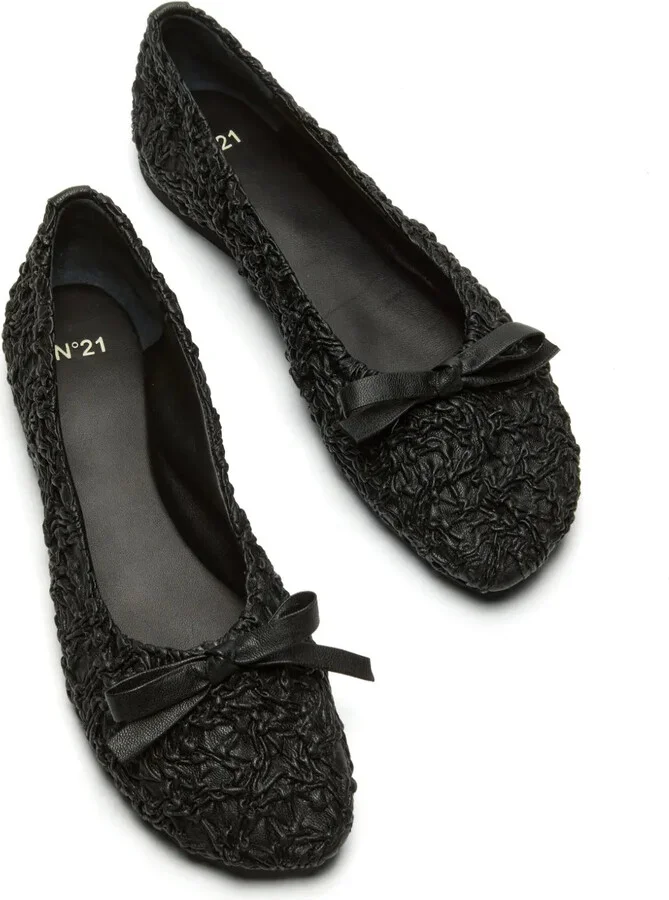 Cloqué Leather Ballerina Shoes - Image 5
