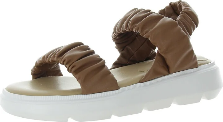 Cloris Womens Ruched Leather Slingback Sandals