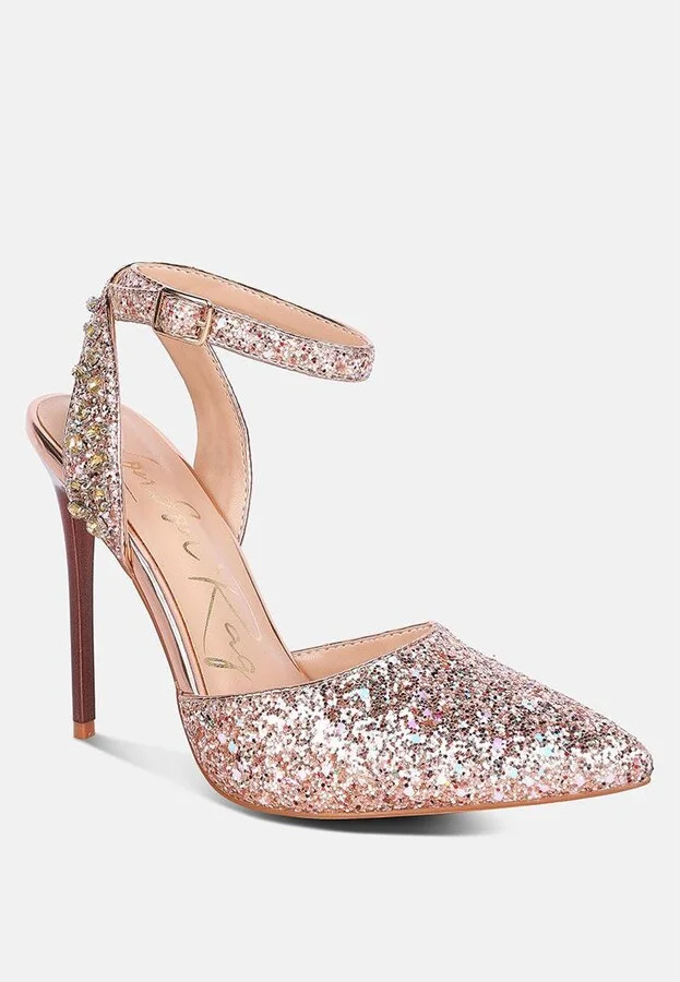 Cloriss Diamante Embellished Glitter High Heels - Image 2
