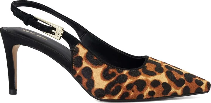 Closed Genuine Calf Hair Slingback Pointed Toe Pump - Image 4