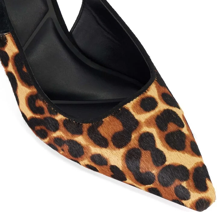 Closed Genuine Calf Hair Slingback Pointed Toe Pump - Image 6