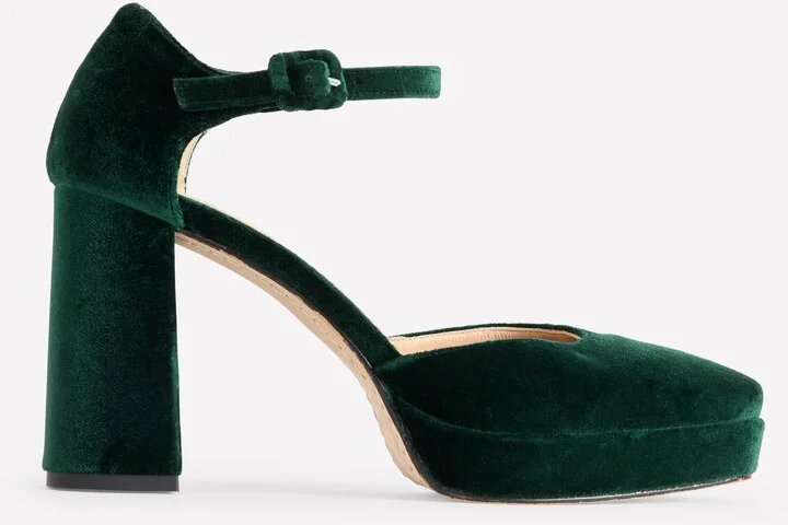 Closed Toe Platforms, Black Velvet - Image 3