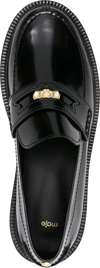 Clover-detail leather loafers - Image 4