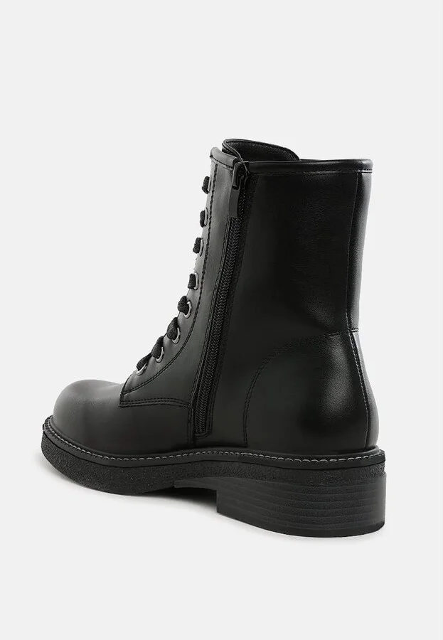 Clover Faux Leather Lace Up Boots - Image 6