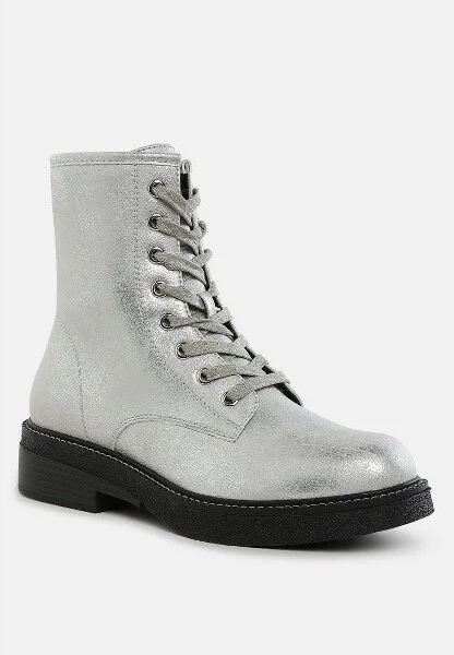 Clover Faux Leather Lace Up Boots Women - Image 2