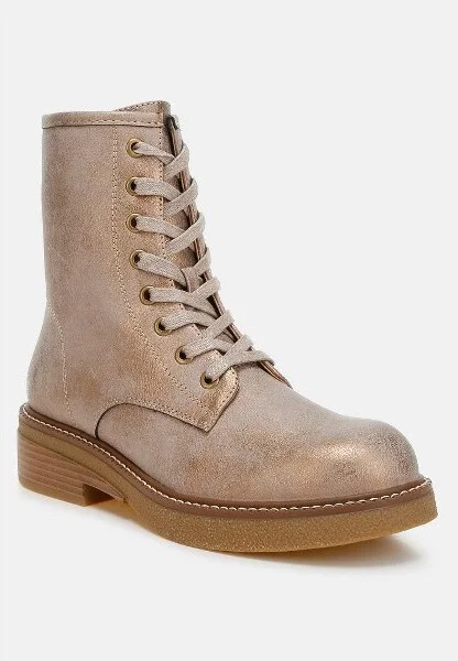 Clover Faux Leather Lace Up Boots Women - Image 3