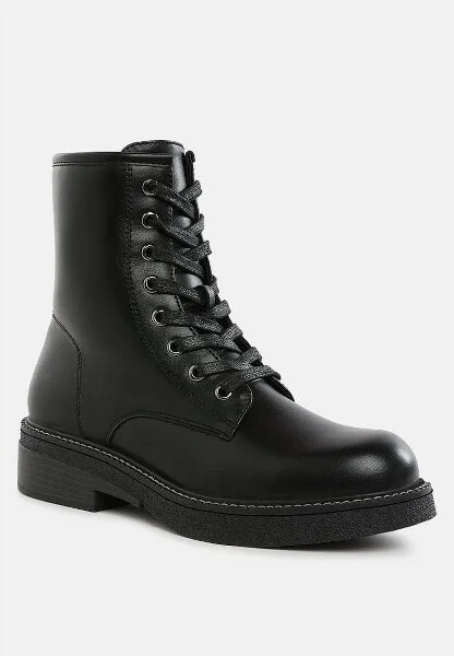 Clover Faux Leather Lace Up Boots Women - Image 4