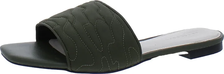 Club 2.0 Womens Leather Quilted Slide Sandals