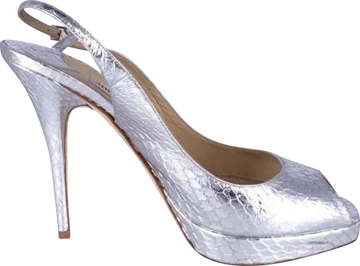 Clue Pumps in Silver Leather