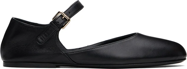 CO Black Round Toe D'Orsay Ballerina Flats