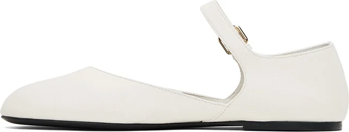 CO White Round Toe D'Orsay Ballerina Flats - Image 3