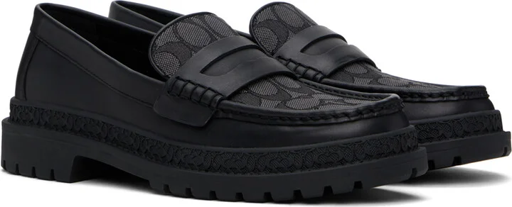 Coach 1941 Black Signature Jacquard Loafers - Image 4