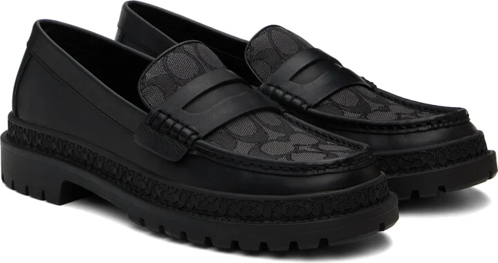 Coach 1941 Black Signature Jacquard Loafers - Image 4