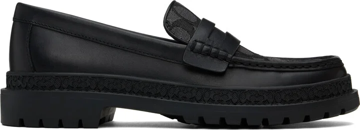 Coach 1941 Black Signature Jacquard Loafers