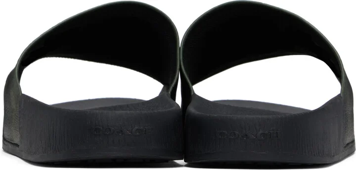 Coach 1941 Khaki Coated Canvas Pool Slides - Image 2