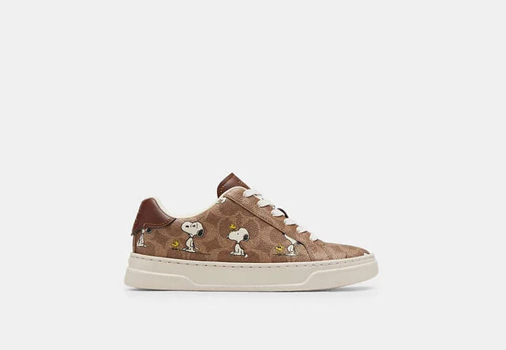 Coach X Peanuts High Line Sneaker In Signature Canvas With Snoopy Print - Image 2