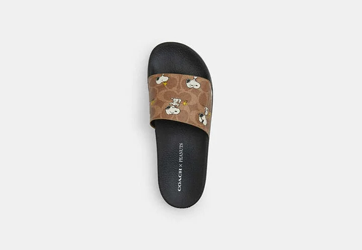 Coach X Peanuts Udele Sport Slide In Signature Canvas With Snoopy Print - Image 3
