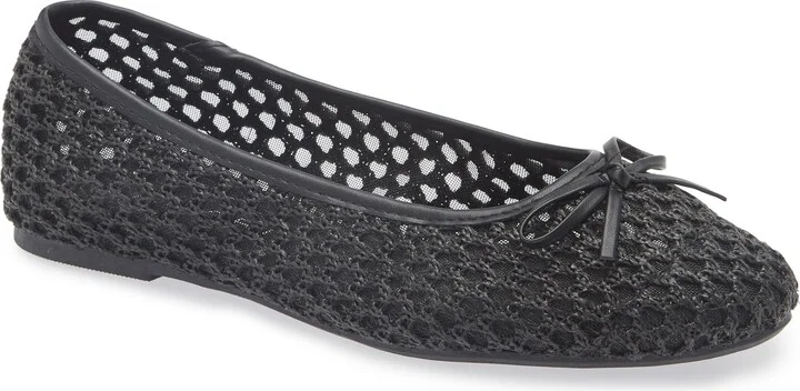 Coated Raffia Ballet Flat