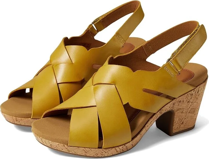 Cobb Hill Alleah Sling Women's Sling Back Shoes Sweet Corn Leather : 5.5 D - Wide