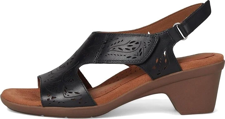 Cobb Hill Corria Women's Wedge Shoes Black Leather : 7 D - Wide - Image 6