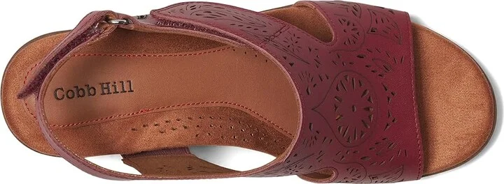 Cobb Hill Corria Women's Wedge Shoes Burgundy Leather : 8 D - Wide - Image 2