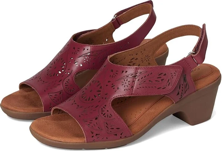 Cobb Hill Corria Women's Wedge Shoes Burgundy Leather : 8 D - Wide