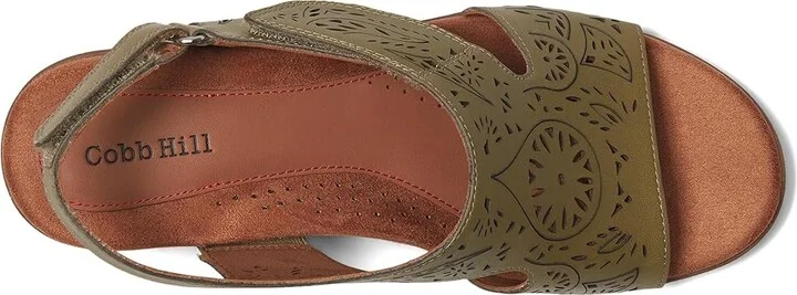 Cobb Hill Corria Women's Wedge Shoes Dark Green Leather : 9.5 D - Wide - Image 2
