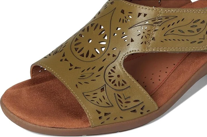 Cobb Hill Corria Women's Wedge Shoes Dark Green Leather : 9.5 D - Wide - Image 7