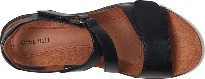 Cobb Hill Fiah Women's Sandals Black Leather : 8 B - Medium - Image 2