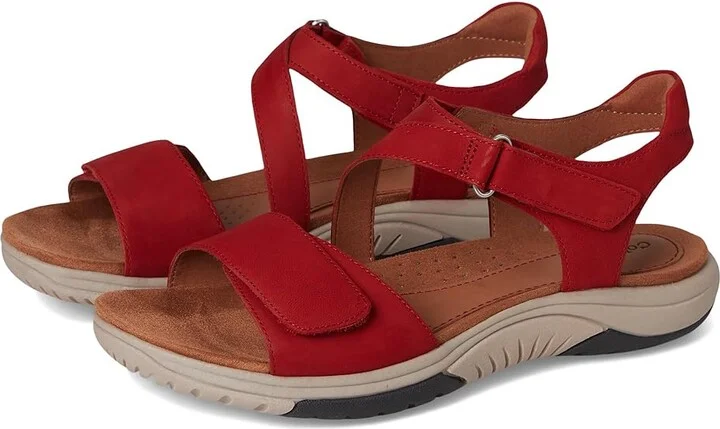 Cobb Hill Fiah Women's Sandals Red Nubuck : 7.5 B - Medium, Leather