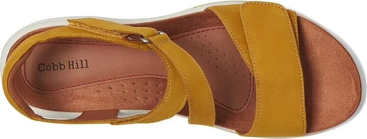 Cobb Hill Fiah Women's Sandals Yellow Nubuck : 9 D - Wide, Leather - Image 2