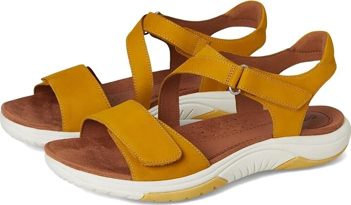 Cobb Hill Fiah Women's Sandals Yellow Nubuck : 9 D - Wide, Leather