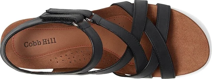 Cobb Hill Helin Women's Wedge Shoes Black Leather : 5.5 B - Medium - Image 2